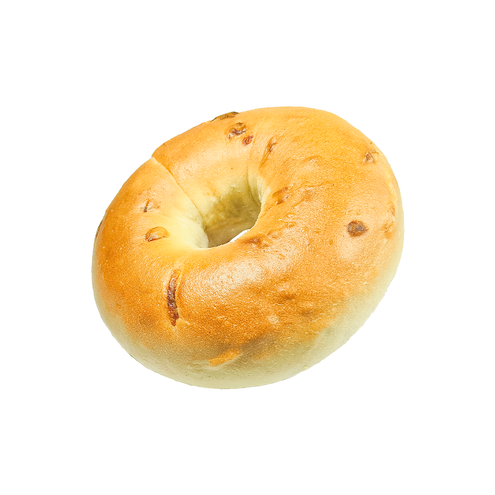 Bagel de cebola assada com sabor salgado e salgado