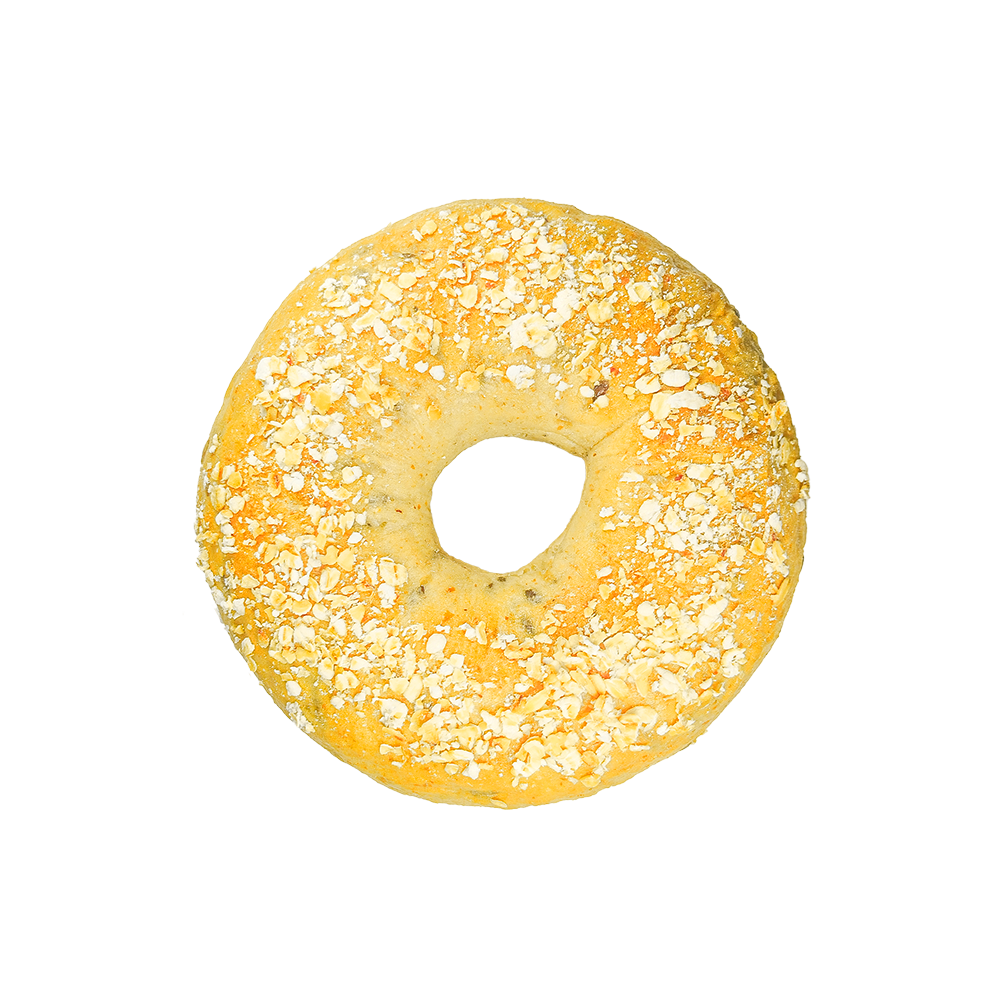 Bagel de linhaça e aveia com baixo teor de gordura