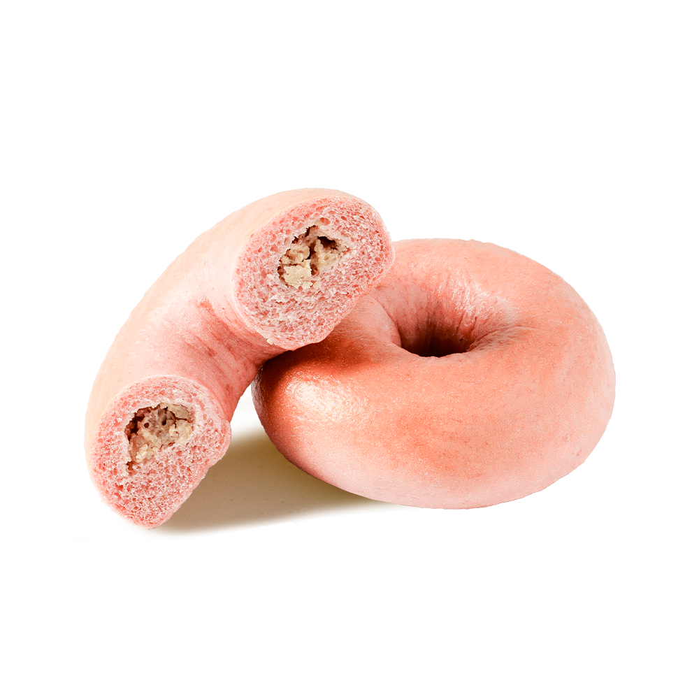 Bagel de cream cheese com rosas da Nova Zelândia