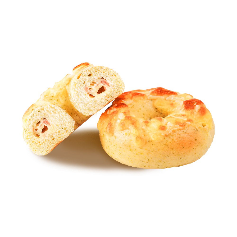 Bagel De Batata Bacon Dourado E Crocante