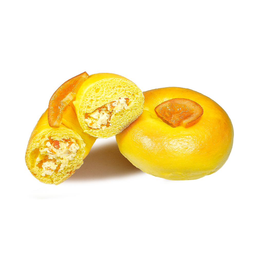 Bagel de cream cheese laranja doce e refrescante Bagel de cream cheese laranja doce e refrescante